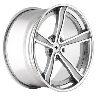 Polished Silver Monoblock Rims 2 Piece Forged Wheels Staggered Spokes