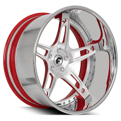 Transparent Red 18 Inch Chrome Deep Dish Rims 2PC 3PC Options
