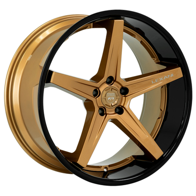 Yellow Face Savage Lexani Forged Wheels With Black Chrome Lip