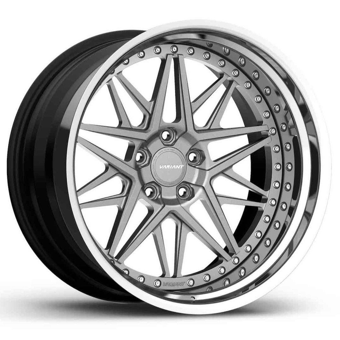 3 Piece Black Deep Dish Rims With Chrome Lip VARIANT SZK-3P